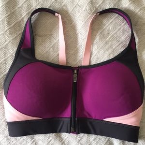 Zip up sports bra